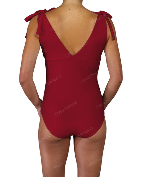 V-Neck Shoulder Tie One Piece