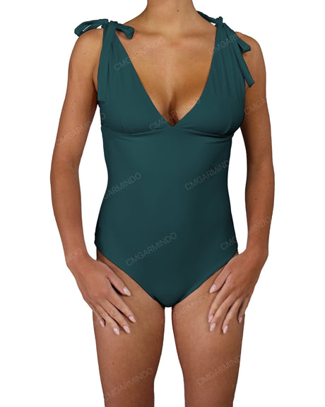 V-Neck Shoulder Tie One Piece