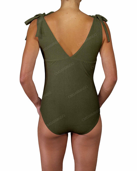 V-Neck Shoulder Tie One Piece