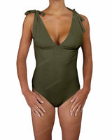 V-Neck Shoulder Tie One Piece