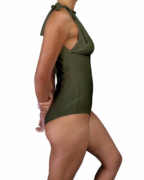 V-Neck Shoulder Tie One Piece