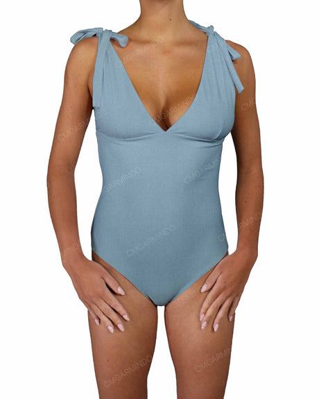 V-Neck Shoulder Tie One Piece