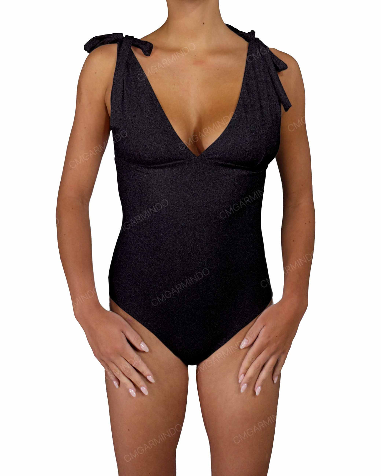 V-Neck Shoulder Tie One Piece