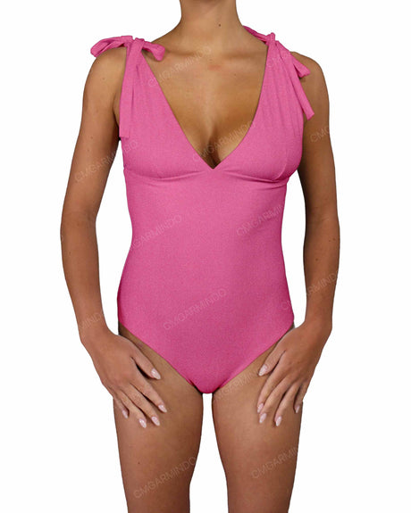 V-Neck Shoulder Tie One Piece