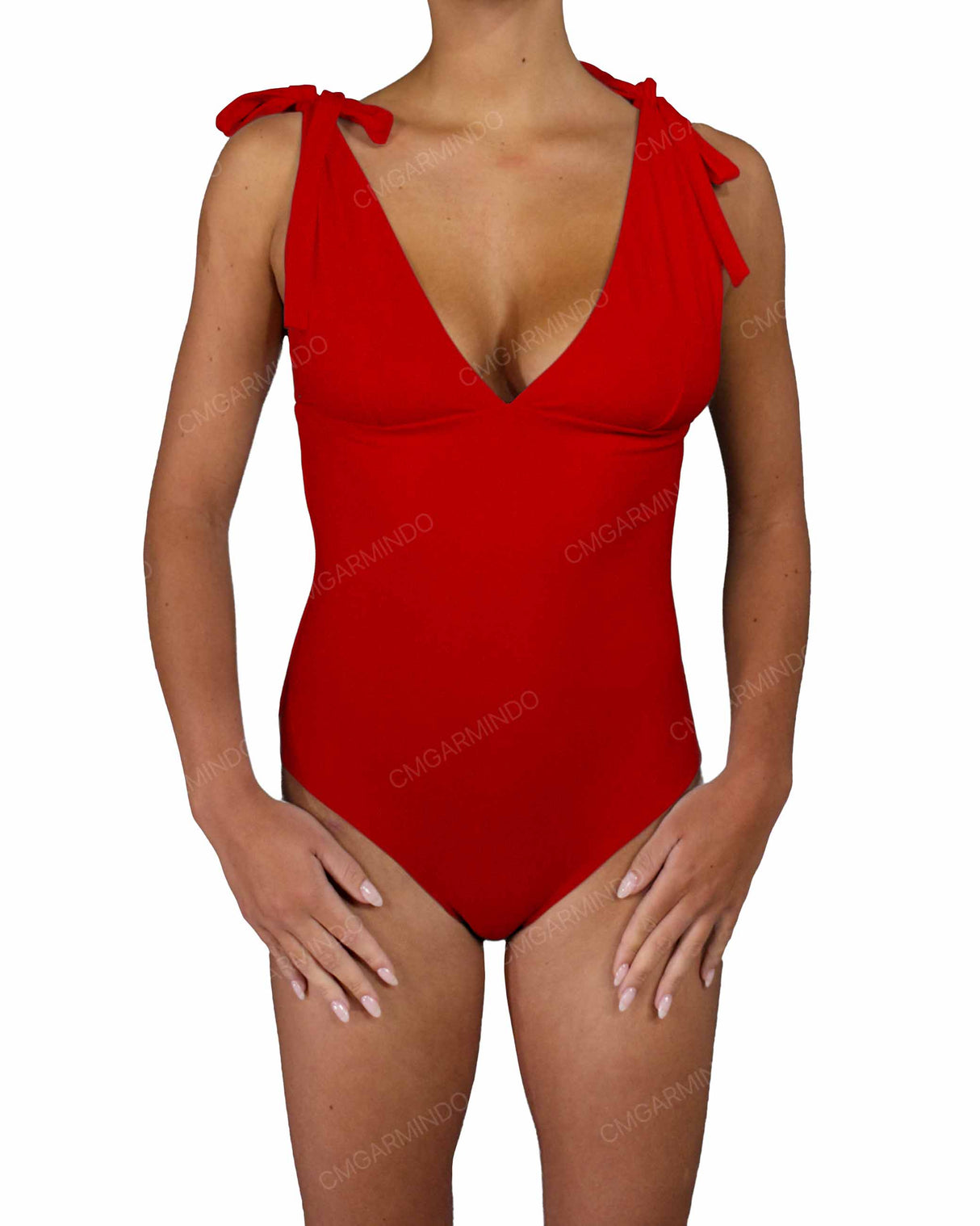 V-Neck Shoulder Tie One Piece