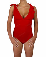 V-Neck Shoulder Tie One Piece