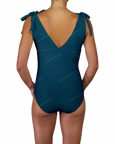 V-Neck Shoulder Tie One Piece
