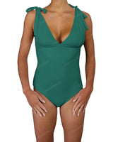 V-Neck Shoulder Tie One Piece