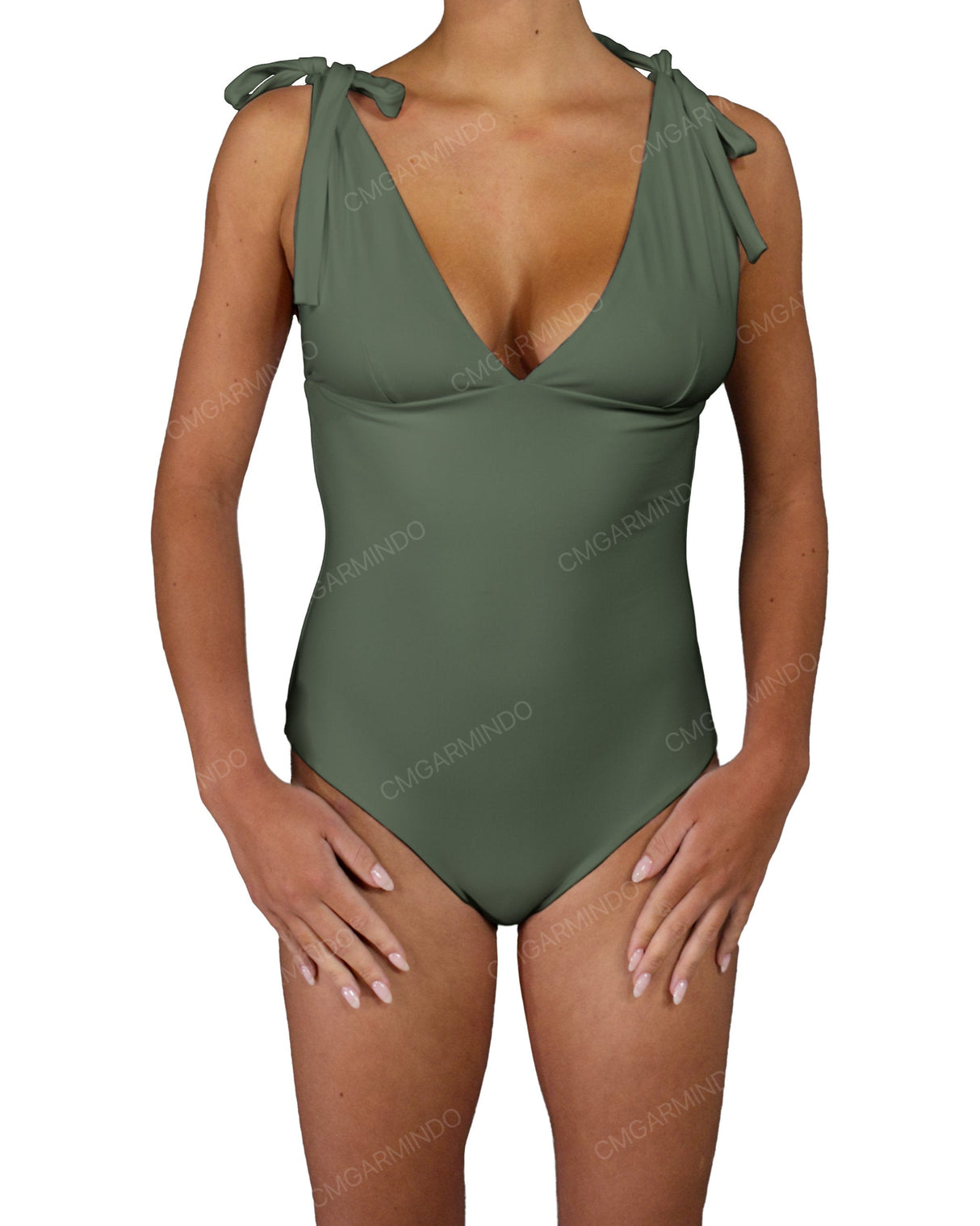 V-Neck Shoulder Tie One Piece