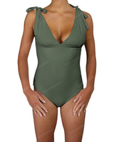 V-Neck Shoulder Tie One Piece