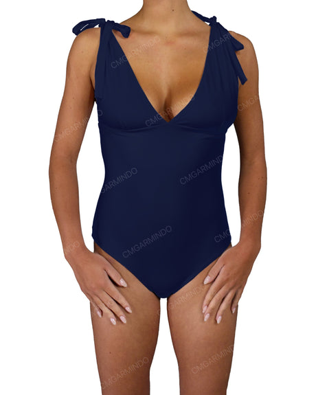 V-Neck Shoulder Tie One Piece