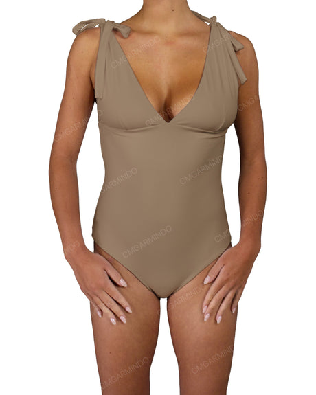 V-Neck Shoulder Tie One Piece