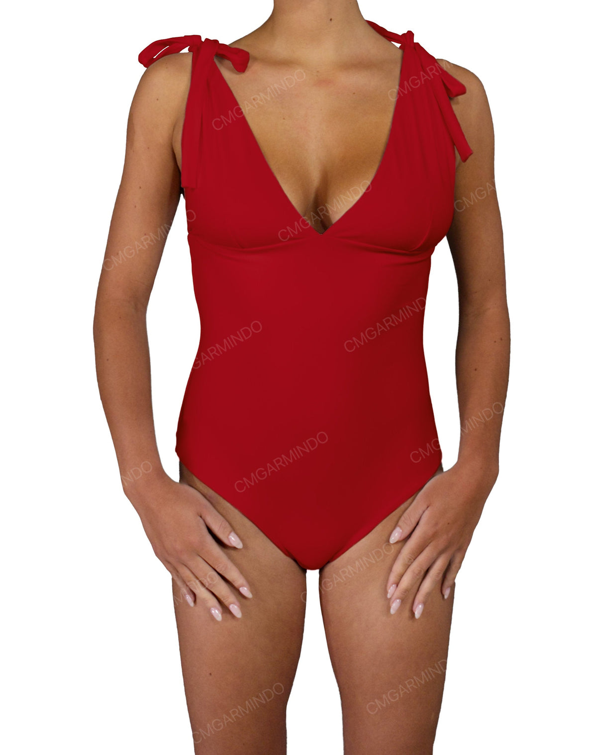 V-Neck Shoulder Tie One Piece