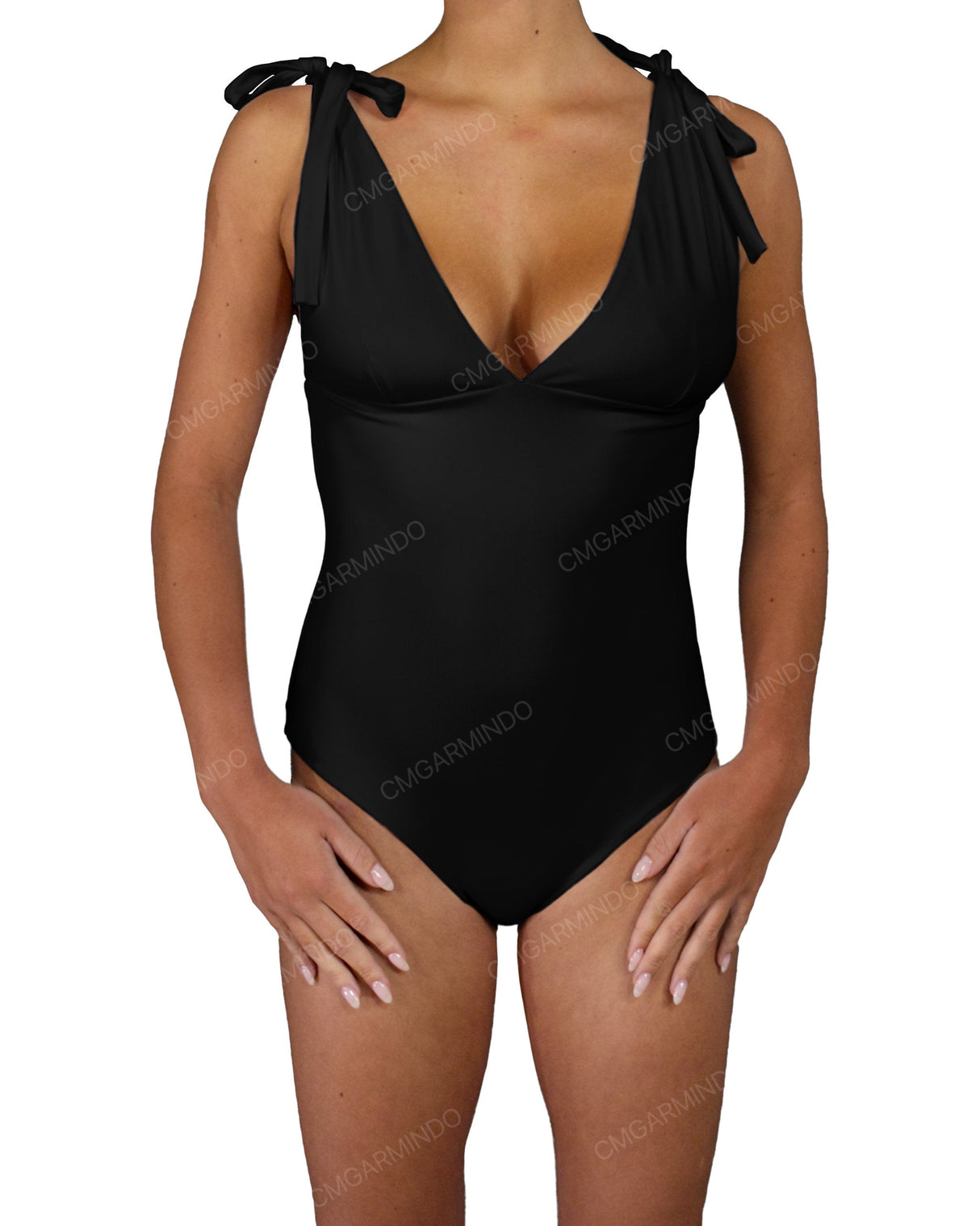 V-Neck Shoulder Tie One Piece