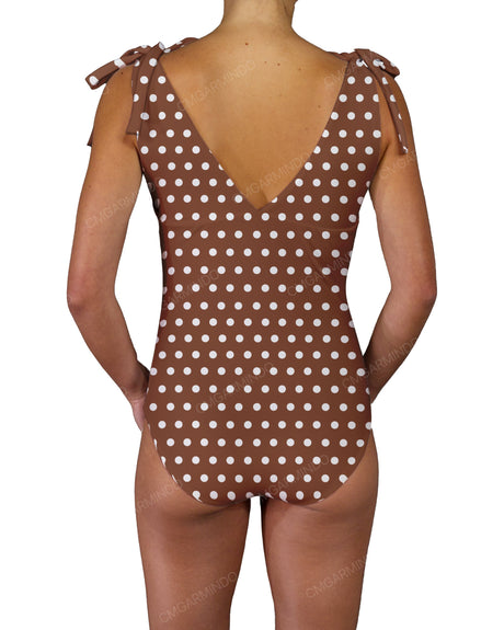V-Neck Shoulder Tie One Piece