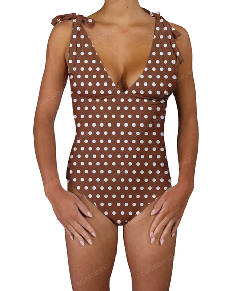 V-Neck Shoulder Tie One Piece