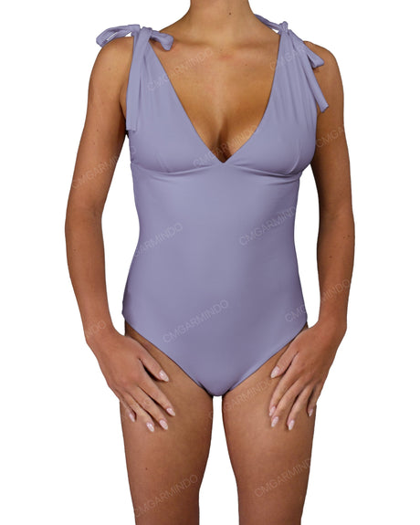V-Neck Shoulder Tie One Piece