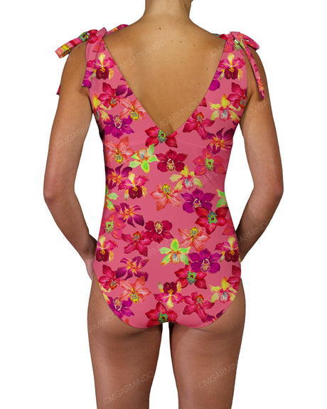 V-Neck Shoulder Tie One Piece