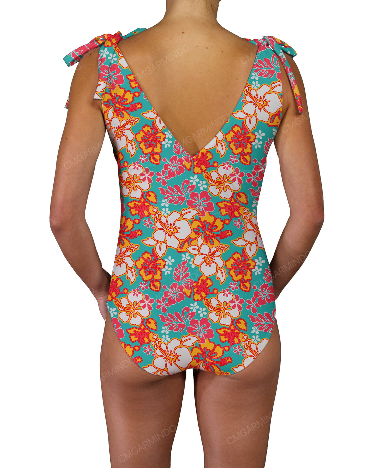 V-Neck Shoulder Tie One Piece