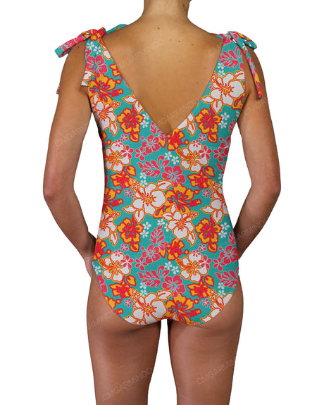 V-Neck Shoulder Tie One Piece