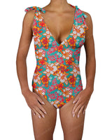 V-Neck Shoulder Tie One Piece