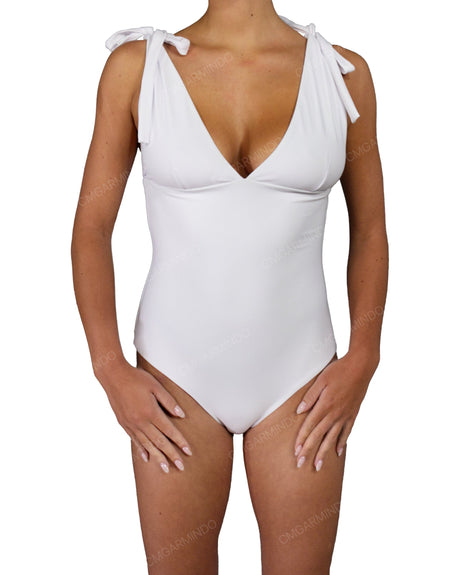 V-Neck Shoulder Tie One Piece