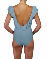 V-Neck Ruffle Trim One Piece