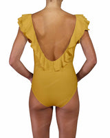 V-Neck Ruffle Trim One Piece