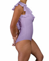 V-Neck Ruffle Trim One Piece