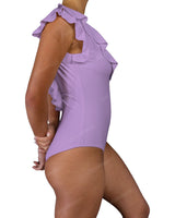 V-Neck Ruffle Trim One Piece
