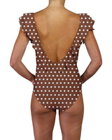 V-Neck Ruffle Trim One Piece