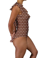 V-Neck Ruffle Trim One Piece