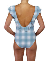 V-Neck Ruffle Trim One Piece