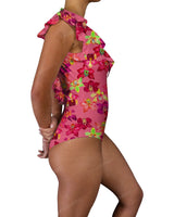 V-Neck Ruffle Trim One Piece