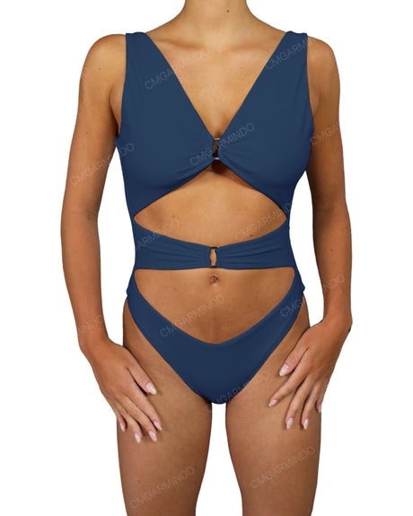 V-Neck Double Ring One Piece