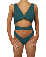 V-Neck Double Ring One Piece