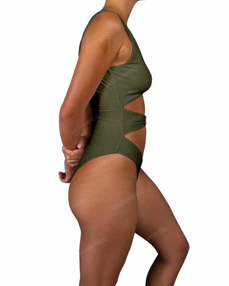 V-Neck Double Ring One Piece