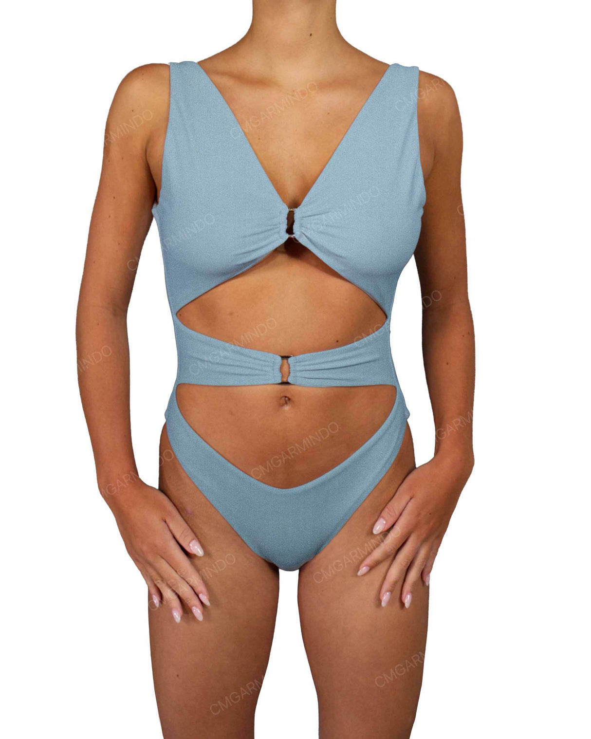 V-Neck Double Ring One Piece