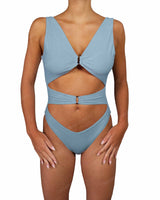 V-Neck Double Ring One Piece