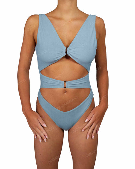 V-Neck Double Ring One Piece