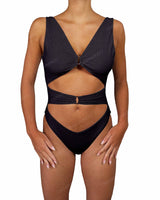 V-Neck Double Ring One Piece