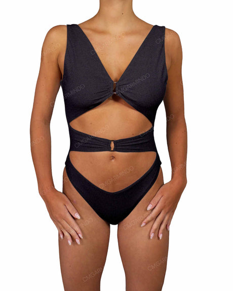 V-Neck Double Ring One Piece