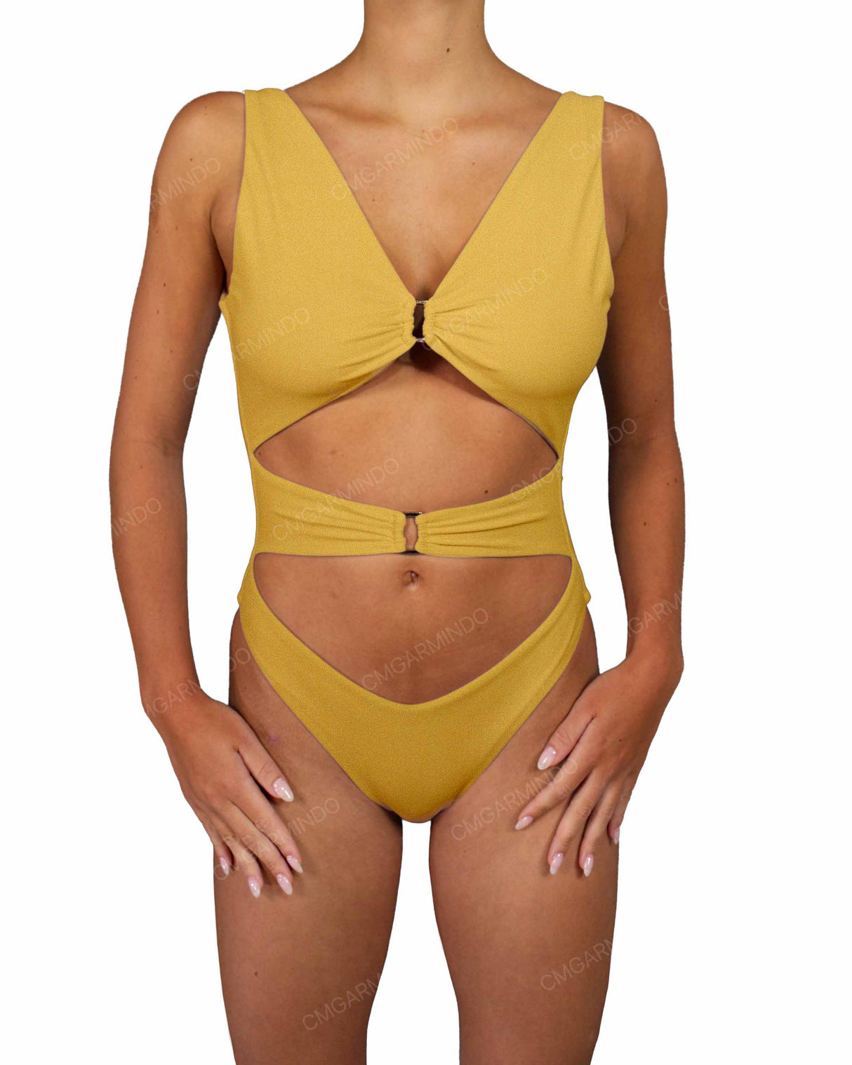 V-Neck Double Ring One Piece