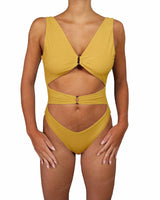 V-Neck Double Ring One Piece