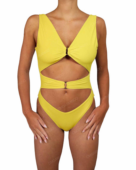 V-Neck Double Ring One Piece