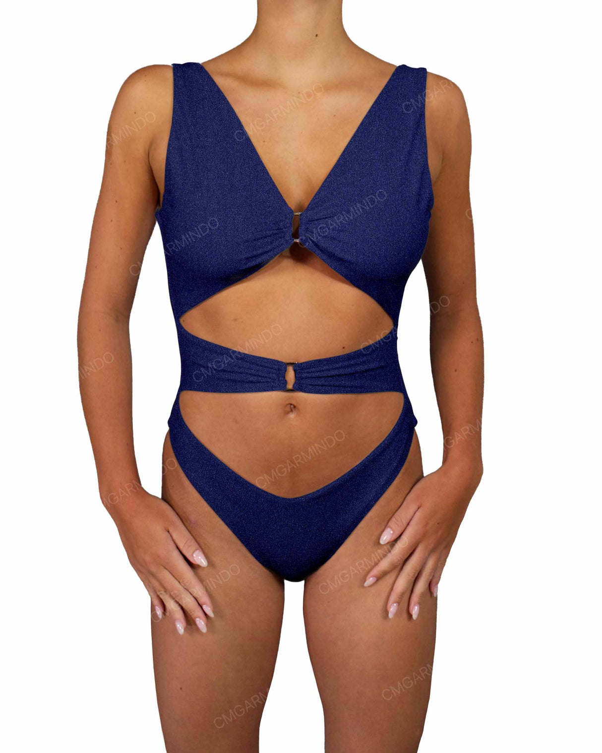 V-Neck Double Ring One Piece