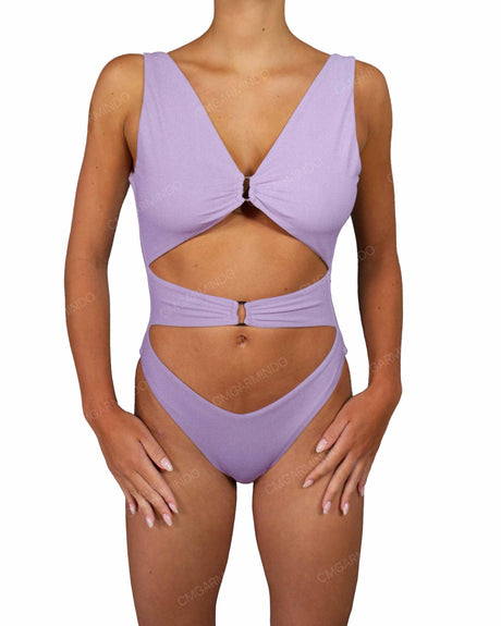 V-Neck Double Ring One Piece