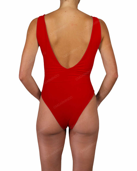 V-Neck Double Ring One Piece