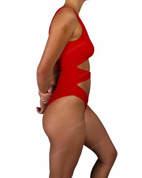 V-Neck Double Ring One Piece