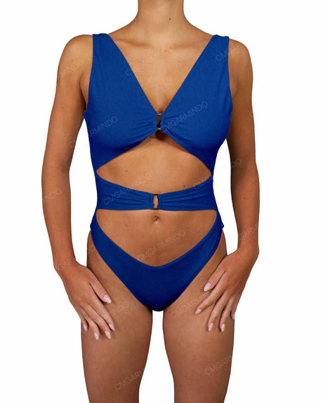 V-Neck Double Ring One Piece